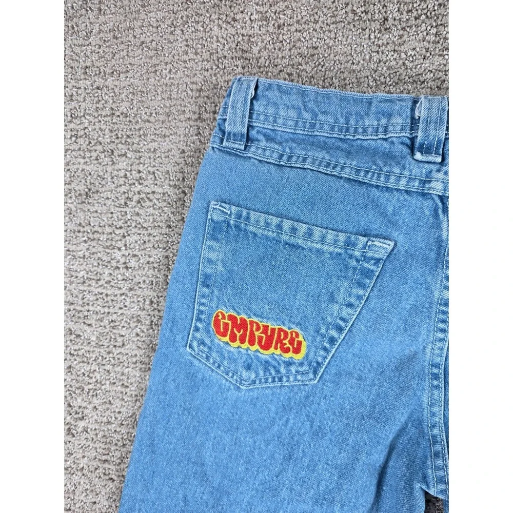 Empyre Mens‎ Blue Denim Straight Leg Jeans Size 28x26 Logo Embroidered